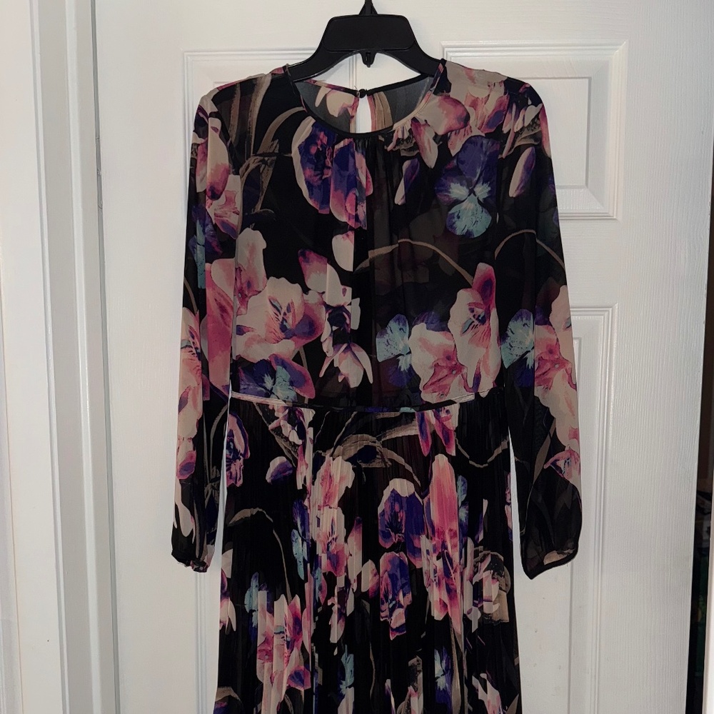 Eliza J Illusion Midi Floral‎ Sheer Dress - 6